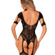 (SALE) Нейлоновый бодистокинг с имитацией гартер Obsessive Bodystocking G334 S/M/L, black, с доступом