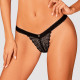 (SALE) Кружевные трусики с заниженной талией Obsessive Estiqua panties XS/S, black