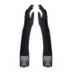 Высокие перчатки с камнями и кружевом Obsessive Miamor gloves, black