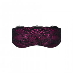 Атласна маска Obsessive Roseberry mask, pink, прикрашена мереживом, для сну