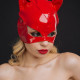 Эротическая лакированная маска D&A Кошечка, красная