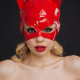 Эротическая лакированная маска D&A Кошечка, красная