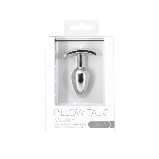 Анальная пробка Pillow Talk Sneaky Luxurious Stainless Steel Anal Plug с кристаллом Swarovski