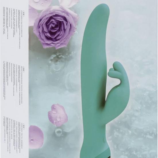 Вибратор-кролик Touch by SWAN - Trio Teal, сенсорное управление, ротация, диаметр 3,8 см