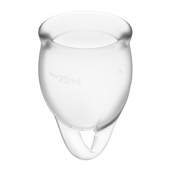 Набор менструальных чаш Satisfyer Feel Confident (Transparent), 15мл и 20мл, мешочек для хранения