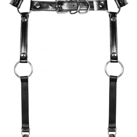 Гартеры Obsessive A741 garter belt black O/S, искусственная кожа