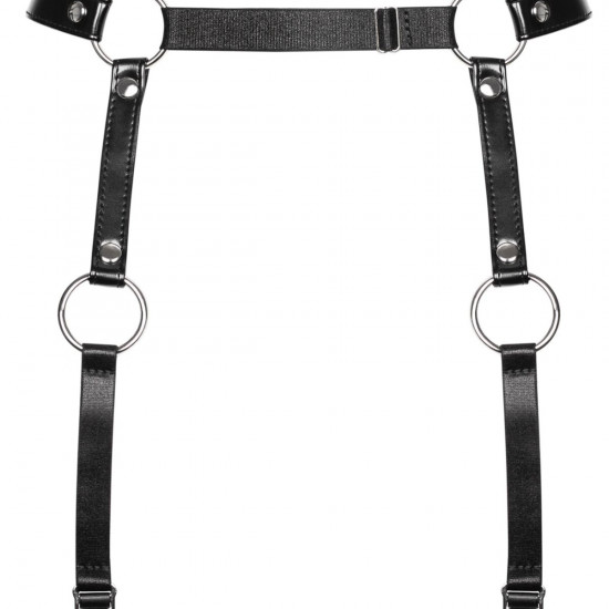 Гартеры Obsessive A741 garter belt black O/S, искусственная кожа