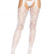 Ажурные колготки с сердечками Leg Avenue Heart White, one size, имитация чулок