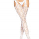 Ажурные колготки с сердечками Leg Avenue Heart White, one size, имитация чулок