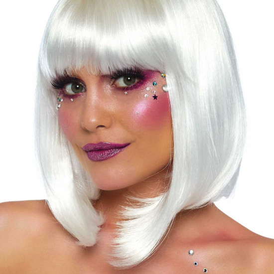 Светящийся в темноте парик Leg Avenue Pearl short natural bob wig White, короткий, жемчужный, 33 см