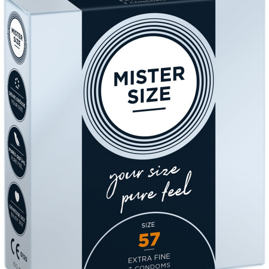 Презервативы Mister Size - pure feel - 57 (3 condoms), толщина 0,05 мм