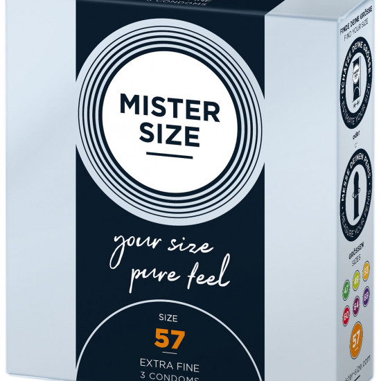 Презервативы Mister Size - pure feel - 57 (3 condoms), толщина 0,05 мм