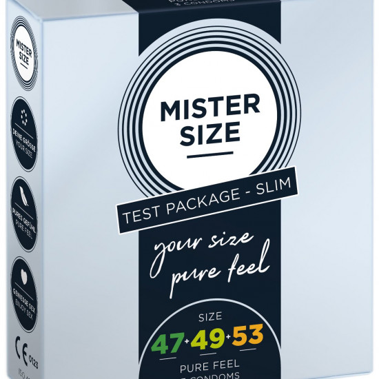 Набор презервативов Mister Size - pure feel - 47–49–53 (3 condoms), 3 размера, толщина 0,05 мм