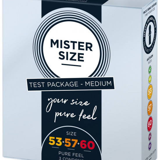 Набор презервативов Mister Size - pure feel - 53–57–60 (3 condoms), 3 размера, толщина 0,05 мм