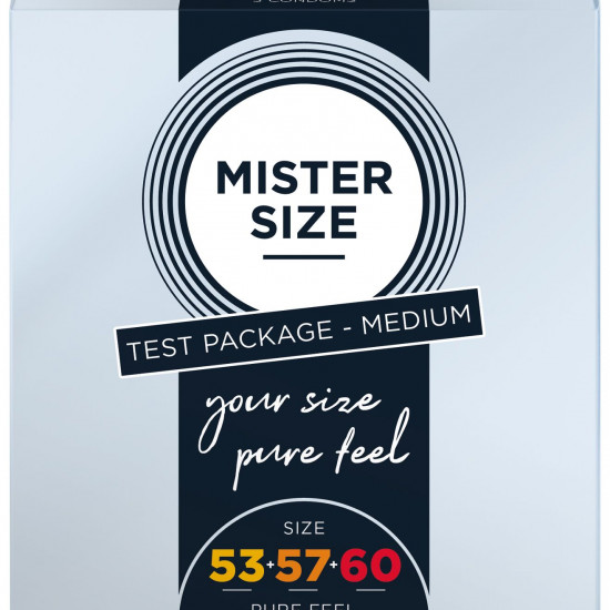 Набор презервативов Mister Size - pure feel - 53–57–60 (3 condoms), 3 размера, толщина 0,05 мм