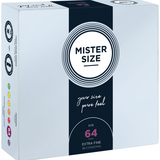 Презервативы Mister Size - pure feel - 64 (36 condoms), толщина 0,05 мм