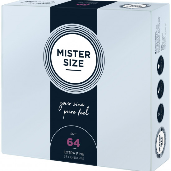 Презервативы Mister Size - pure feel - 64 (36 condoms), толщина 0,05 мм