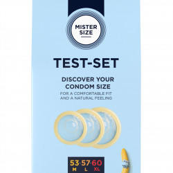 Набір презервативів Mister Size test-set 53–57–60, 3 розміри + лінійка, товщина 0,05 мм