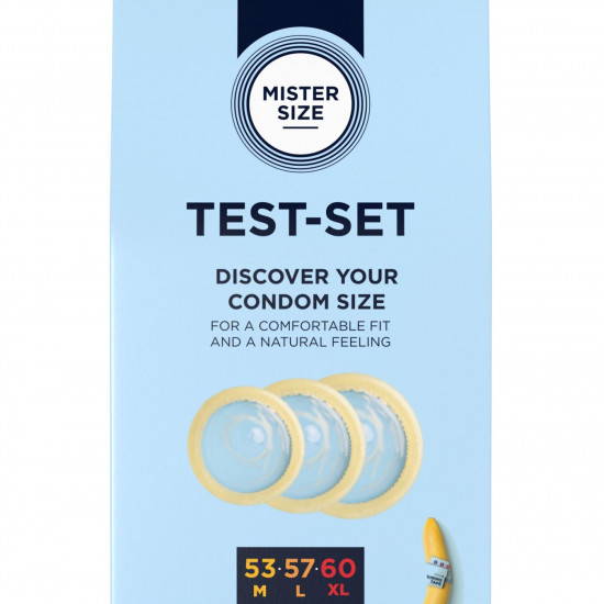 Набор презервативов Mister Size test-set 53–57–60, 3 размера + линейка, толщина 0,05 мм