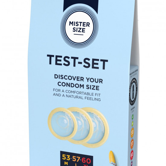 Набор презервативов Mister Size test-set 53–57–60, 3 размера + линейка, толщина 0,05 мм