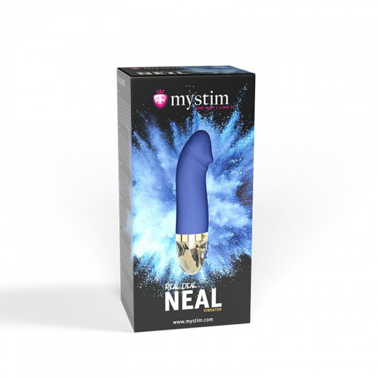 Вибратор Mystim Real Deal Neil Blue, мощный мотор, 8 режимов