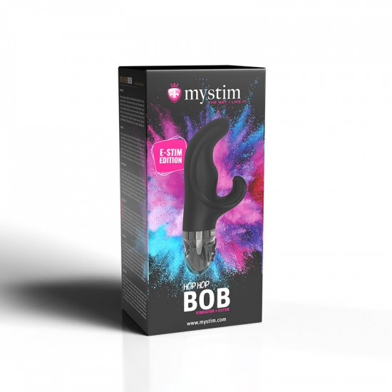 Вибратор-кролик с электростимуляцией Mystim Hop Hop Bob Black Edition