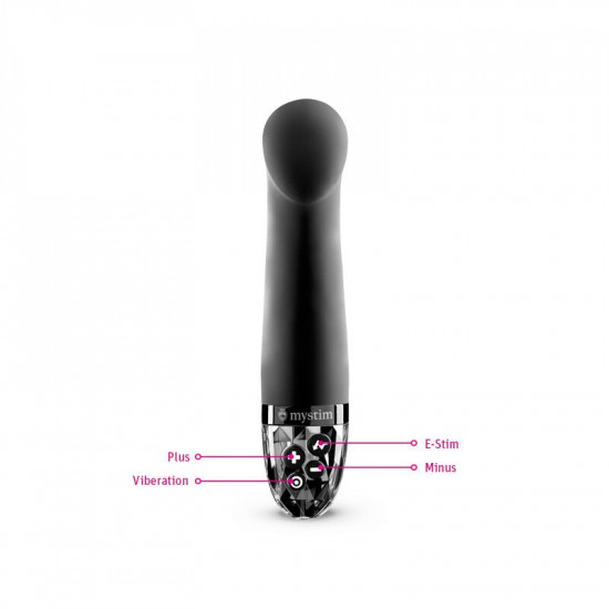 Вибратор для точки G с электростимуляцией Mystim Right on Ron Black Edition