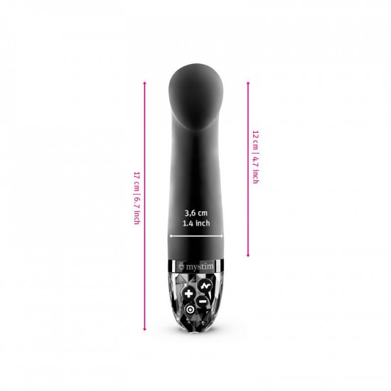 Вибратор для точки G с электростимуляцией Mystim Right on Ron Black Edition