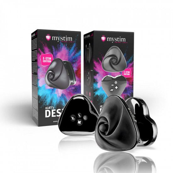 Вибратор для клитора с электростимуляцией Mystim Heart´s Desire Black Edition