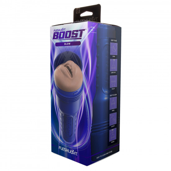 Мастурбатор-ротик Fleshlight Boost Blow Light Medium Flesh, плавающие кольца Turbo Tech