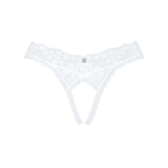 Кружевные танга Obsessive Heavenlly crotchless thong  M/L, с доступом