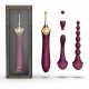 Мультифункциональный вибратор Zalo — Bess 2 Velvet Purple, 4 насадки, подогрев