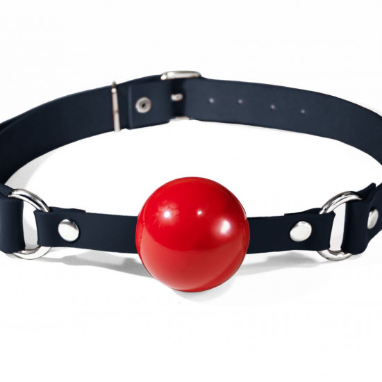 Кляп силиконовый Feral Feelings Silicon Ball Gag Black/Red, черный ремень, красный шарик