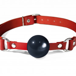 Кляп силіконовий Feral Feelings Silicon Ball Gag Red/Black, червоний ремінець, чорна кулька