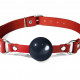 Кляп силиконовый Feral Feelings Silicon Ball Gag Red/Black, красный ремень, черный шарик