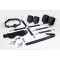 Набір Feral Feelings BDSM Kit 7 Black, наручники, поножі, конектор, маска, падл, кляп, затискачі