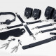 Набор Feral Feelings BDSM Kit 7 Black, наручники, поножи, коннектор, маска, паддл, кляп, зажимы