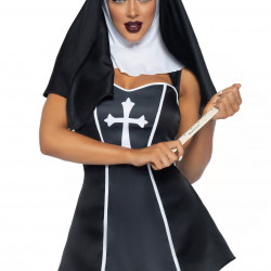 (SALE) Костюм черниці Leg Avenue Naughty Nun M, сукня, головний убір