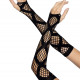 Длинные митенки Leg Avenue Faux wrap net arm warmers One size Black, крупная сетка