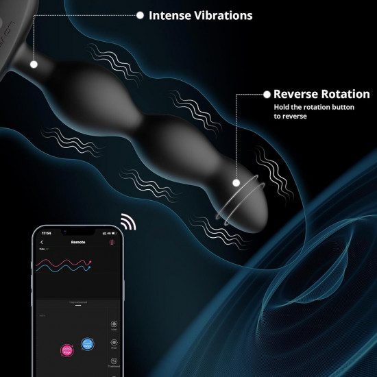 Анальные смарт-бусы с вибрацией и вращением Lovense Ridge, унисекс