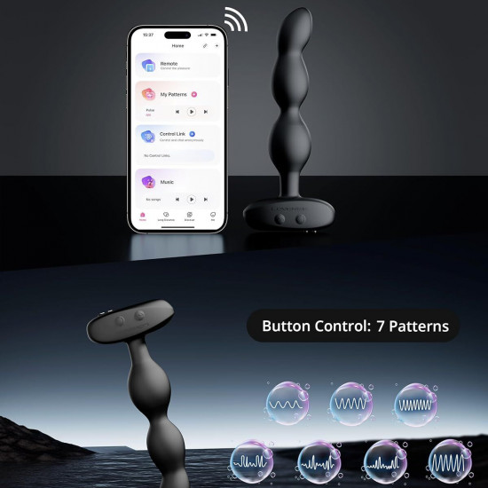 Анальные смарт-бусы с вибрацией и вращением Lovense Ridge, унисекс