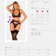 (SALE) Комплект белья Obsessive Donna Dream 3-pcs set XS/S Black, бюстгальтер, стринги, пояс для чулок
