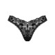 Кружевные стринги Obsessive Donna Dream thong XS/S Black, низкая посадка