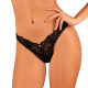 Кружевные стринги Obsessive Donna Dream thong M/L Black, низкая посадка