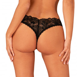 Мереживні стрінги Obsessive Donna Dream crotchless thong M/L Black, відкритий доступ