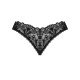 Кружевные стринги Obsessive Donna Dream crotchless thong XL/2XL Black, открытый доступ