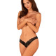 Кружевные стринги Obsessive Donna Dream crotchless thong XL/2XL Black, открытый доступ