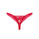 Кружевные стринги Obsessive Lacelove thong XS/S Red, низкая посадка