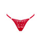 Кружевные стринги Obsessive Lacelove thong XS/S Red, низкая посадка