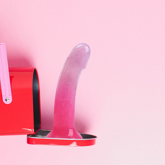 Дилдо с розовым градиентом и блестками Love To Love DILDOLLS - SUNRISE, ультрамягкий